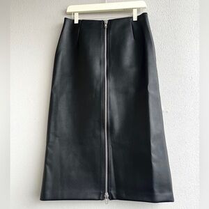 H&M | Faux Leather Midi Skirt